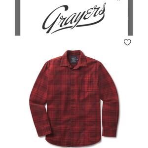 Grayers Mens XL Heritage Thick Cotton Flannel Shirt Button Down Long Sleeve Red